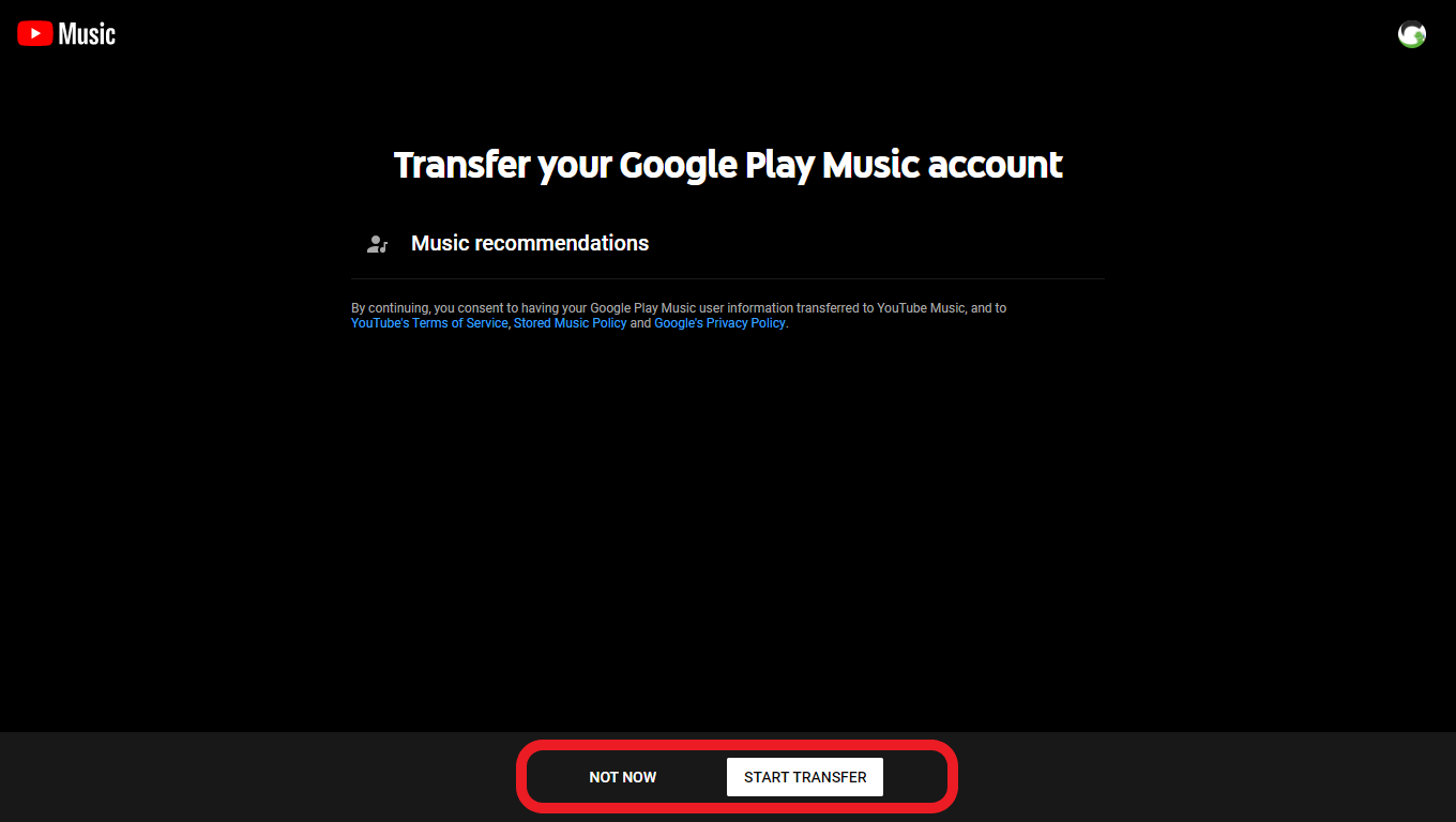 How do I transfer music from Google Play to YouTube Music?