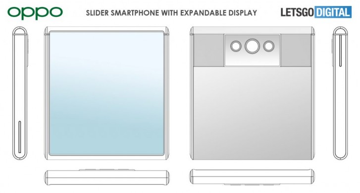 Oppo have patent the device with extendable display with an slider phone